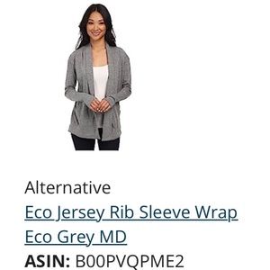 Alternative grey eco jersey rib sleeve wrap M